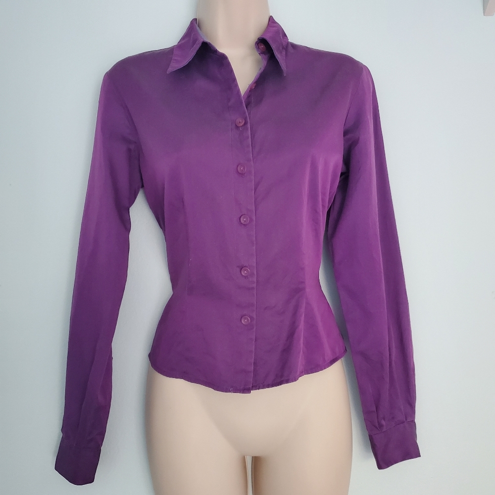 Y2K Finity Studio Purple Button Front Shirt